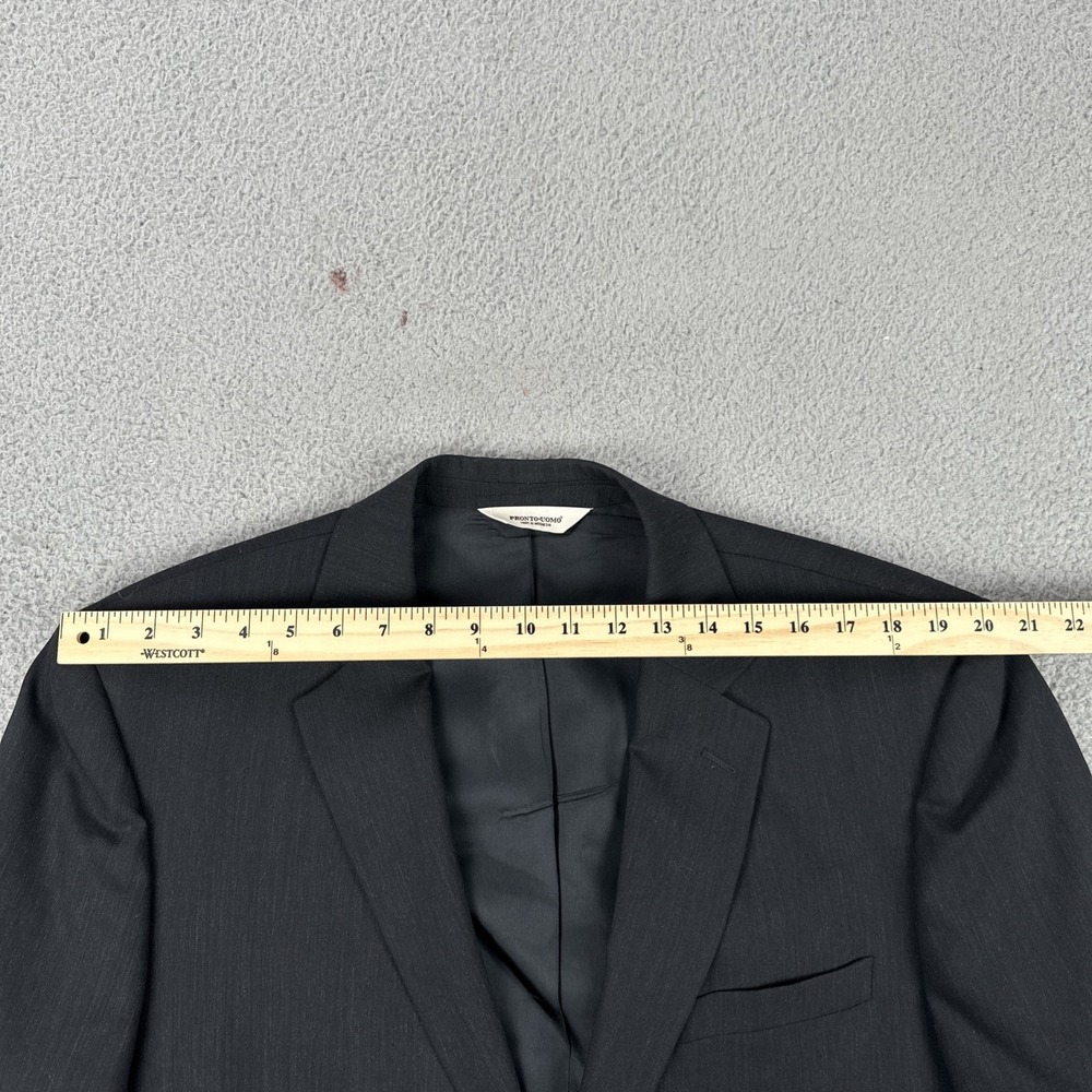 Pronto Uomo Wool Blazer Men 44R Black 2 Button Ventless Lined Jacket - Picture 7 of 16